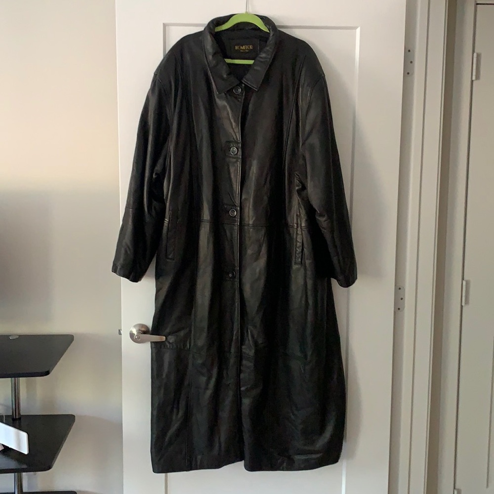 Vintage Long Genuine Leather Coat